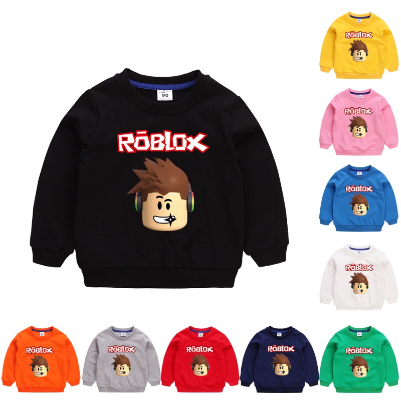 Xx Roblox เสื้อกันหนาวแขนยาวเนื้อผ้าฝ้ายลายการ์ตูนมี 10 สีสําหรับเด็ก 0-8 ปี
