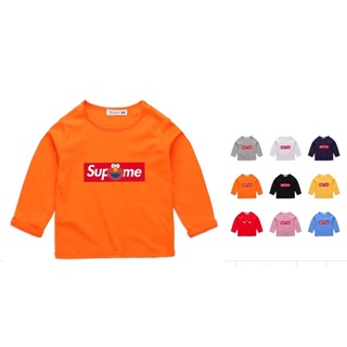 ** จัดส่งรวดเร็ว ** Sesame Street 9 สีเสื้อเด็กเสื้อแขนยาวเซซามีสตรีการ์ตูนพรีเมี่ยมผ้าฝ้ายเสื้อยืด