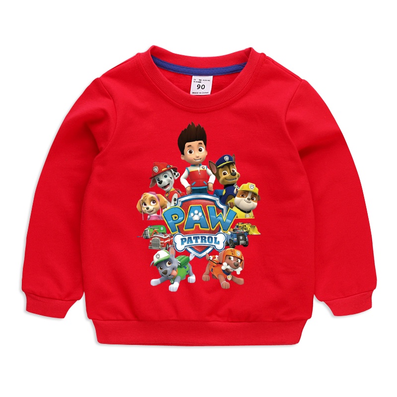 ** พร้อมส่ง ** Paw Patrol 10 สีแฟชั่นฤดูใบไม้ร่วงเสื้อยืดแขนยาวเห่าการ์ตูนเด็กน่ารักเสื้อกันหนาวผ้าฝ้าย