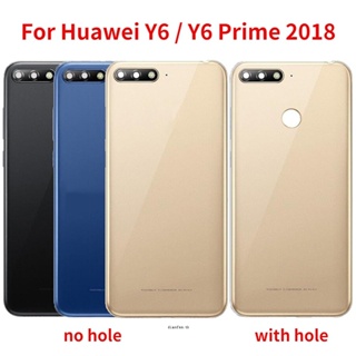 ฝาครอบแบตเตอรี่ด้านหลัง พร้อมเลนส์กล้อง และด้านข้าง แบบเปลี่ยน สําหรับ Huawei Y6 2018 Y6 Prime 2018