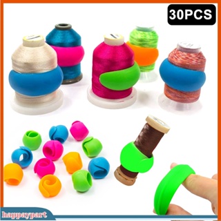 (happaypart) 30Pcs Soft Silicone Thread Spool Savers Clip Embroidery Sewing Machine Supplies