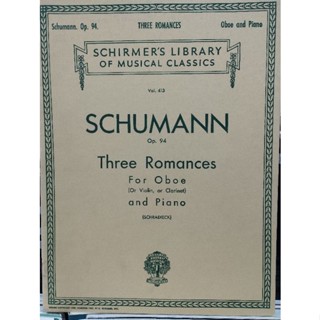 SL413 - SCHUMANN : THREE ROMANCES FOR OBOE AND PIANO OP.94 (HAL)073999682106