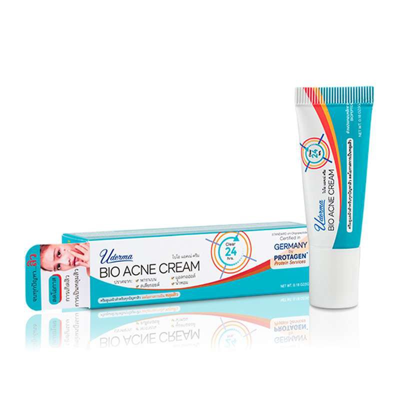 Uderma Bio Acne Cream 5g (ยูเดอร์มา ไบโอ แอคเน่ ครีม) จบทุกปัญหาสิว ช่วยลดการสะสมของแบคทีเรีย และปลอ