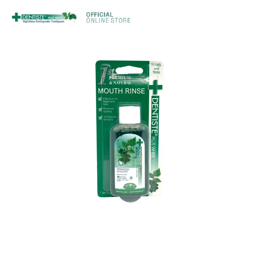 Dentiste' Oral Rinse 50ML น้ำยาบ้วนปาก ลดกลิ่นปากและแบคทีเรีย ส่วนผสมจากธรรมชาติ ลมหายใจหอมสดชื่น แบบขวด เดนทิสเต้