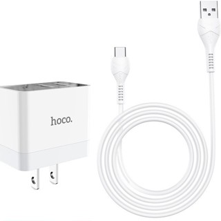 จัดโปร❤️ชุดชาร์จ Hoco DC28 Type C 2USB หัวชาร์จ+สายชาร์จ 5A พร้อมไฟแอลอีดี ทนทานใช้งานง่าย พกพาได้สะดวก น้ำหนักเบา พร้อม