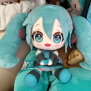 กระเป๋าสะพายไหล่ ผ้าฝ้าย แบบนิ่ม ลายการ์ตูนอนิเมะ SEGA Hatsune Miku น่ารัก