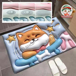 พรมลาย ลายการ์ตูน 3D พรมเช็คเท้า ซับน้ำได้ดี พรมปูพื้น ลายน่ารักมาก ห้องน้ำ 40x60cm พรมเช็ดเท้า แบบแห้งเร็ว