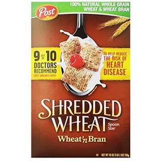 โพสต์ซีเรียลข้าวสาลีผสมรำข้าวสาลี 510กรัม  /  Post Shredded Wheat and Bran 510g.