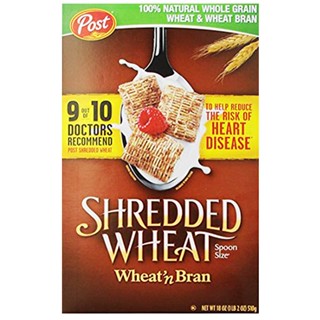 โพสต์ซีเรียลข้าวสาลีผสมรำข้าวสาลี 510กรัม  /  Post Shredded Wheat and Bran 510g.