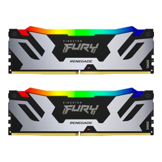 32GB (16GBx2) DDR5 6400MHz RAM (หน่วยความจำ) KINGSTON FURY RENEGADE DDR5 RGB (BLACK-SILVER) (KF564C32RSAK2-32) ..