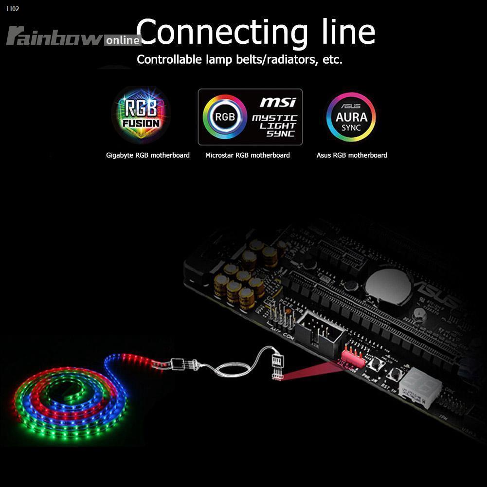 ✁◈【RAIN】PHANTEKS 4Pin RGB Connector Cable PC Case Fan LED Strip Extension Cord