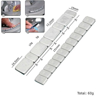 10PCS 60g Universal Motorcycle Truck Adhesive Iron Wheel Tire Balance Weights Wheel Tyre Balancing Bar Sticker Auto Acce