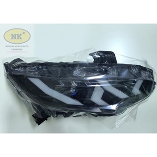 ไฟหน้า ฮอนด้า ซีวิค FC/FK 16 แบบ LED 1คู่ ข้างขวา+ข้างซ้าย *รุ่นตาไฟหรี่กลมขาว* / Civic FC/FK LED (ราคาต่อ 1คู่)