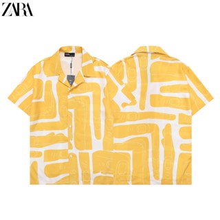 [พร้อมส่ง] Zara เสื้อเชิ้ตแขนสั้นลําลอง คอปกพับ พลัสไซซ์ สไตล์วินเทจ แฟชั่นฤดูร้อน สําหรับผู้ชาย และผู้หญิง 2023