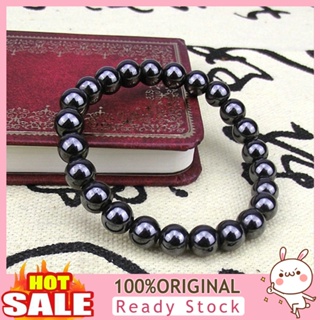 [B_398] Black Round ic Stone Fashion Unisex Health Bangle Jewelry