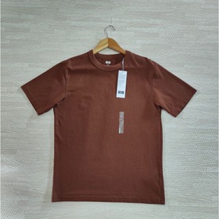 Uniqlo/ยูนิโคล่ U Crew Neck S/S Shirt เสื้อยืดคอตตอน รุ่น U ชาย สีน้ำตาล Size M ชาย มือ1 Shopไทย