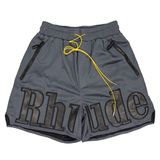 Rhude กางเกงขาสั้นลําลอง ผ้าตาข่าย ปักลาย ทรงหลวม ระบายอากาศ เหมาะกับฤดูร้อน สําหรับผู้ชาย และผู้หญิง