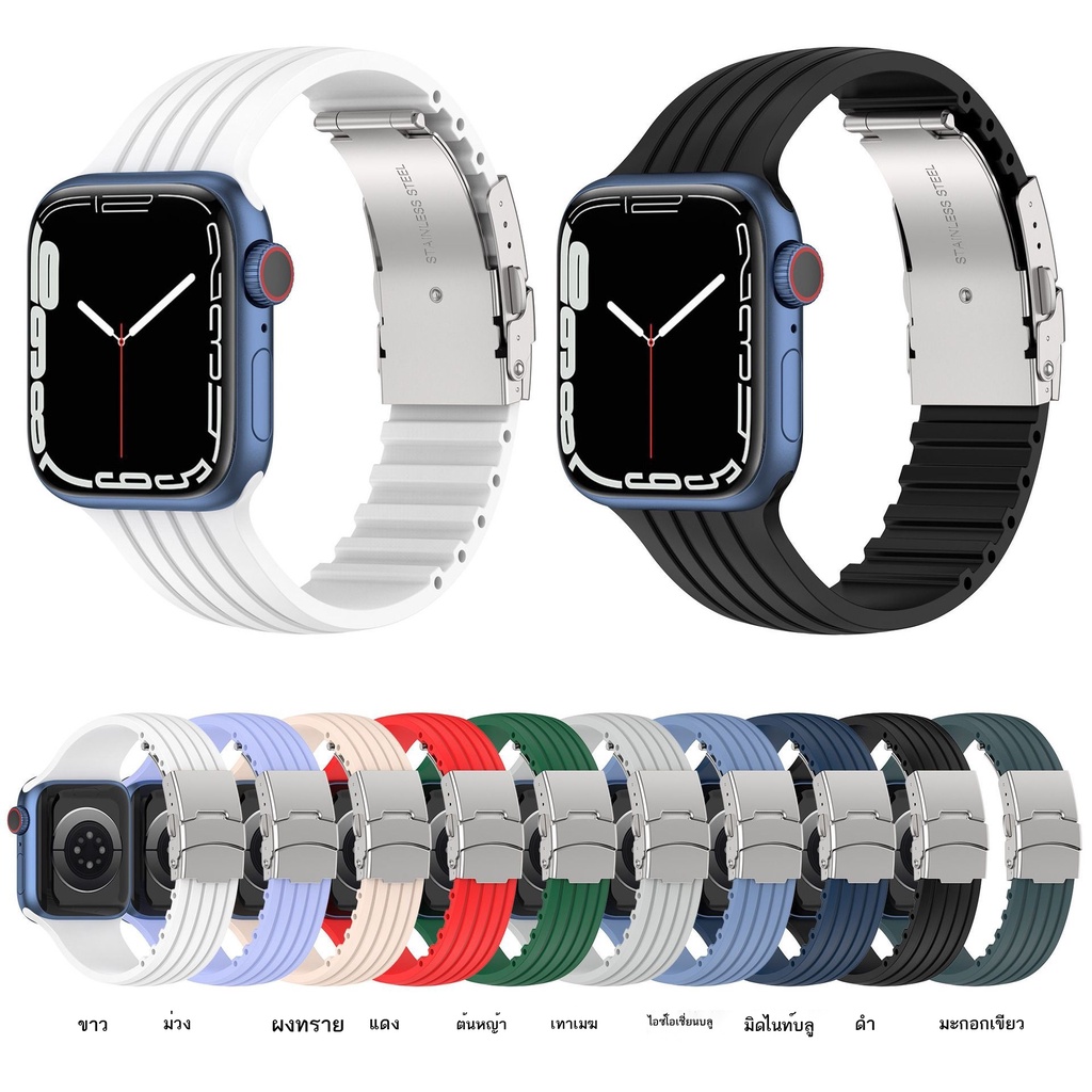 ๑✥สายรัด applewatch ลายผีเสื้อหัวเข็มขัด iwatchs1-8se สายรัดข้อมือแอปเปิ้ลกีฬาสากล