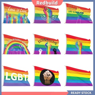 (redbuild) ธงแบนเนอร์ LGBT สีรุ้ง ขนาดใหญ่ ทนต่อการฉีกขาด สําหรับตกแต่งสวน