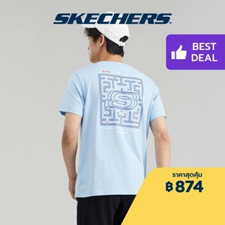 Skechers สเก็ตเชอร์ส เสื้อยืดแขนสั้น ผู้ชาย Pixel Collection Short Sleeve Tee - L223M118