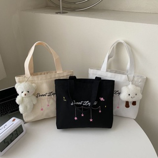 ▽☜กระเป๋าผ้าแคนวาสใบเล็ก Women s Leisure Small Bag Cloth Work Hand Carry Lunch Student Box Zipper Model