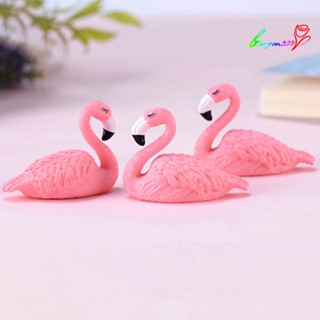 【AG】2Pcs Lovely Flamingo Bird Model Ornament Home PVC Desktop Decoration Gift