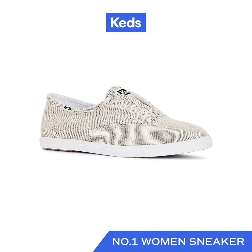 KEDS รองเท้าผ้าใบ แบบสวม รุ่น CHILLAX 2-TONE TEXTILE สีครีม/ดำ ( WF67384 )