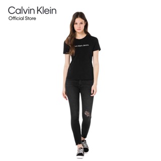 Calvin Klein กางเกงยีนส์ผู้หญิง ทรงเอวสูง เข้ารูป Skinny รุ่น J219167 1BY - สีดำ