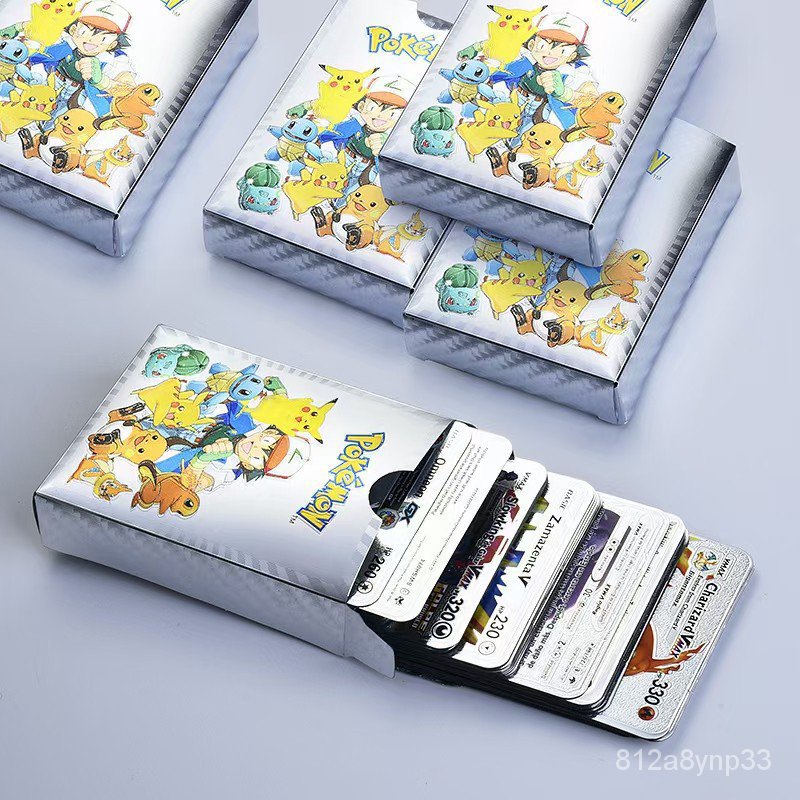 การ์ดเกม11-55ชิ้นการ์ดโปเกมอนซิลเวอร์โกลด์ Vmax GX บัตร C Harizard Pikachu หายากคอลเลกชันต่อสู้เทรนเนอร์กล่องบัตรเด็กของ