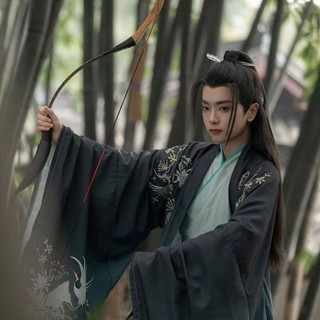 He and He Is wearing Hanfu Wei Jin style เข็มขัดคอไขว้ ของแท้ สําหรับผู้ชาย 8.8