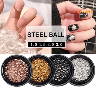 HOT_ Balls 3D Metal Nail Ball ตกแต่ง DIY กระดุมเล็บ