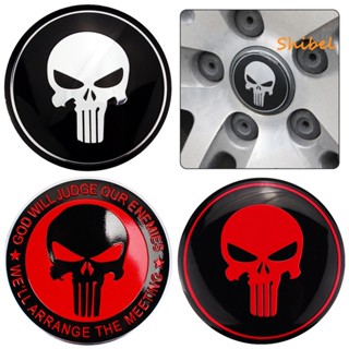 HOT_ Skull สังกะสีอัลลอยด์รถศูนย์ล้อฝาครอบดุมสติกเกอร์ Badge