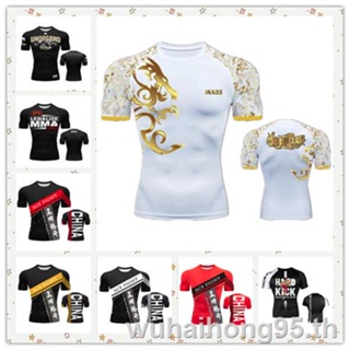 Ufc เสื้อยืดแขนสั้น พิมพ์ลายมวยไทย♦▣◎เสื้อกีฬามวย MMA แบบแห้งเร็ว สําหรับออกกําลังกาย