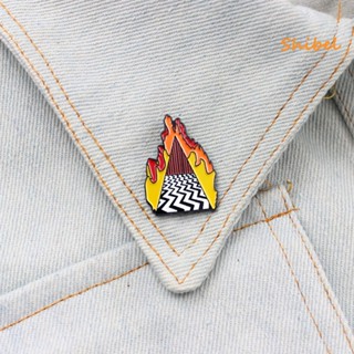 HOT_ แฟชั่น Burning Mountain Peak เคลือบ Pin Lapel เครื่องประดับของขวัญ