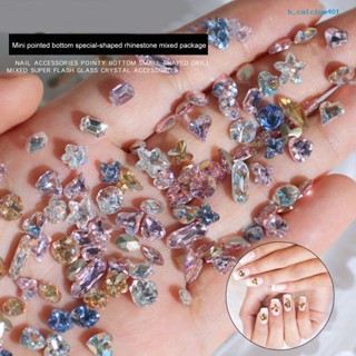 Calciummj 50Pcs Mixed Nail Art Faux Crystal Decorations Exquisite Appearance Personality Multifunctional Nail Art