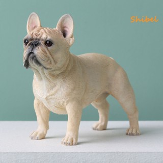 HOT_ Bulldog Hand Vivid รายละเอียด PVC ลูกสุนัขยืนรูปปั้นหุ่นสำหรับบ้าน