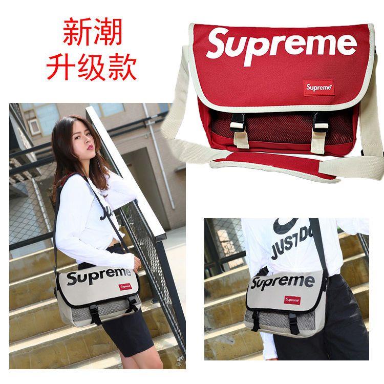 Supreme กระเป๋าเป้สะพายหลัง กระเป๋านักเรียน ผ้าแคนวาส สําหรับผู้ชาย และผู้หญิง
