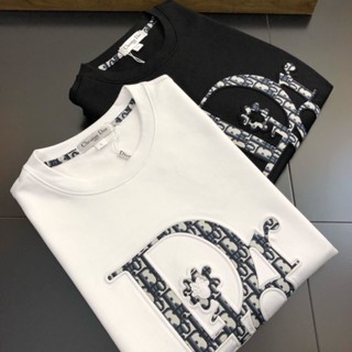 Dior เสื้อยืดแขนสั้น ปักลาย สไตล์ยุโรป และอเมริกา แฟชั่นฤดูร้อน สําหรับผู้ชาย และผู้หญิง