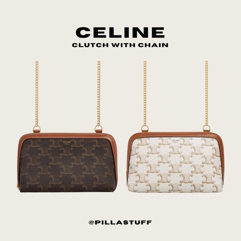 [พร้อมส่ง] New🔥 Celine clutch with chain กระเป๋าคลัชครอสบอดี้เซลีน