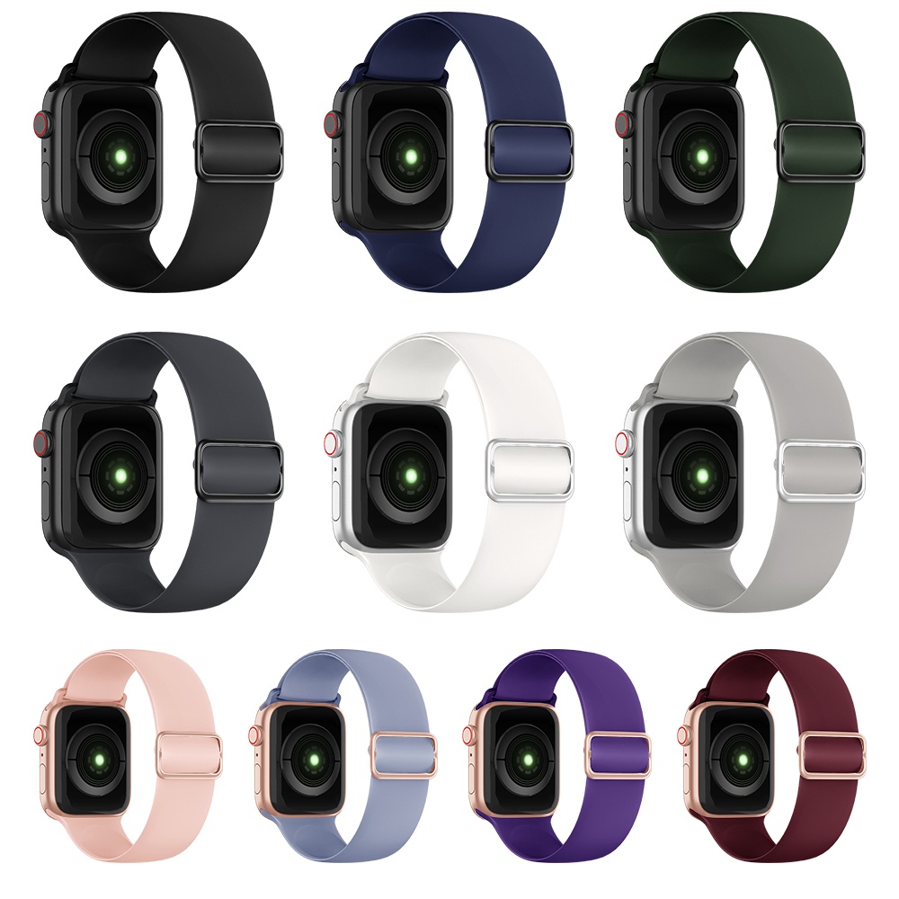 ✚Stretchy Silicone Solo Loop Bands for Apple Watch 6 SE Band 40mm 44mm Sport Elastics Strap for iWatch 5/4/3/2 Bracelet
