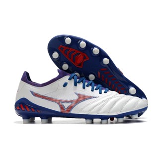 รองเท้าฟุตบอล Mizuno Morelia FG แบบถัก ระดับไฮเอนด์ สีขาว สีฟ้า