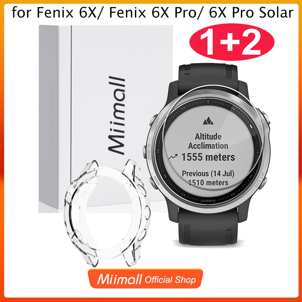 ❤❤❤ღღCase+Screen Protector Film for Garmin Fenix 6X/ Fenix 6X Pro/ 6X Pro Solar,Soft TPU Full-Around