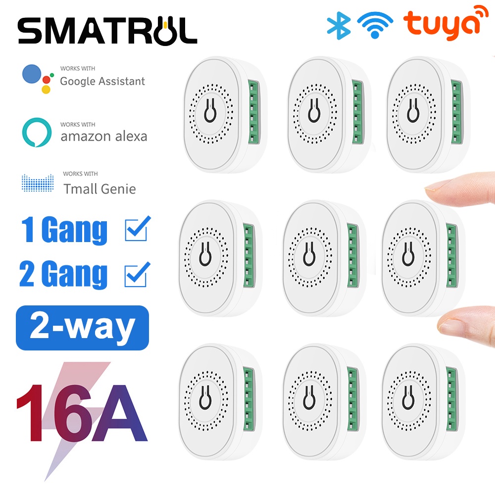 SMATRUL 16A Mimi WiFi Switch DIY LED Light Smart Life Push Module Supports 2 Way APP Voice Relay Tim