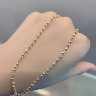 LS สร้อยคอแฟชั่นผู้หญิงทอง 24K ของขวัญปาร์ตี้เล็ก ๆ น้อย ๆ ของผู้หญิงจี้ไหปลาร้าโซ่ห้อยคอ 2007n