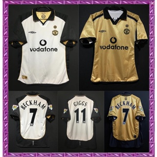 เสื้อกีฬาแขนสั้น ลายทีมชาติฟุตบอล Manchester United 2001/2002 ชุดเยือน สไตล์เรโทร