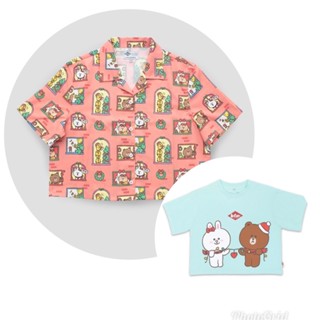 เสื้อครอป Leecooper เสื้อLine Friends เสื้อยืด เสื้อเชิ้ต ลายการ์ตูน บราน์ โคนี่ Brown Cony