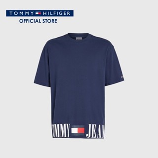 Tommy Hilfiger เสื้อยืดแขนสั้นผู้ชาย รุ่น DM0DM16229 C87 - สีกรมท่า