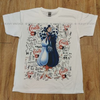 CRUELLA DE VIL DALMATIANS เสื้อดิจิตอล เสื้อป้าย gildan premium