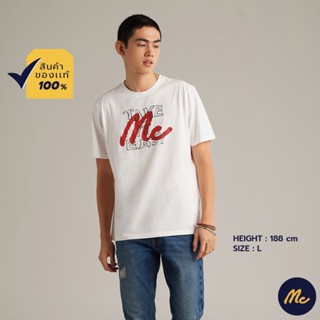 Mc Jeans เสื้อยืดแขนสั้นผู้ชาย คอกลม สีขาว MTTZ628