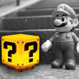 โคมไฟตั้งโต๊ะ LED รูป Super Mario Bros 64 Question Mark ชาร์จ USB สําหรับห้องนอนเด็ก